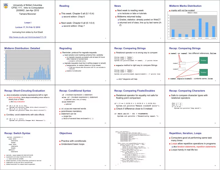 reading news midterm marks distribution