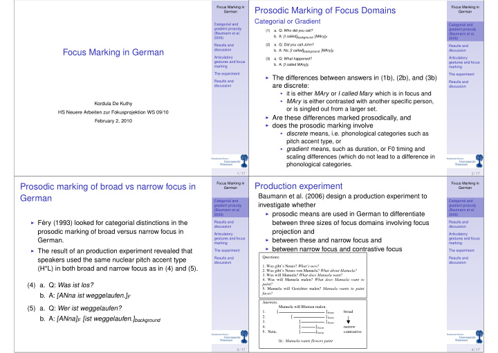prosodic marking of focus domains