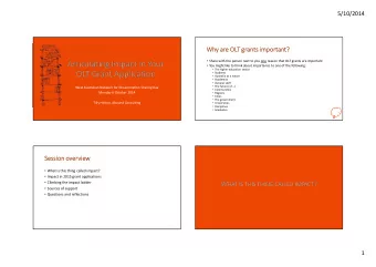 Articulating Impact in Your  You might like to think about importance to one of the following: