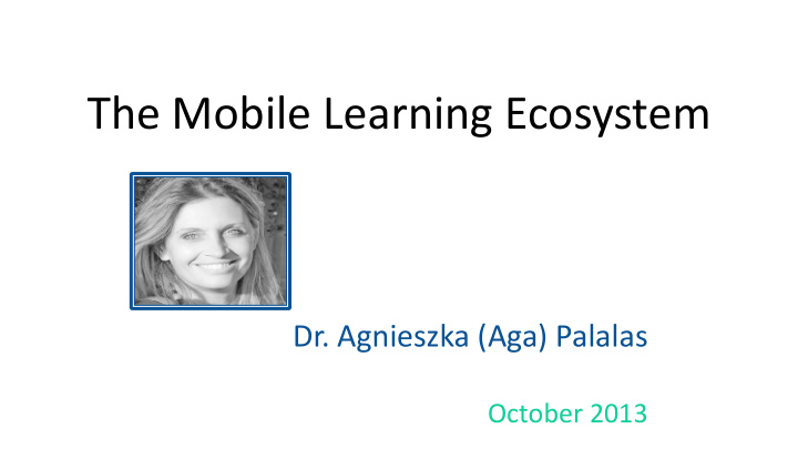 the mobile learning ecosystem