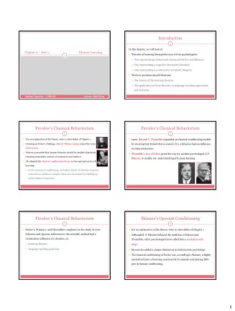 1 Skinners Operant Conditioning Skinners Operant Conditioning  7  8  Skinner called