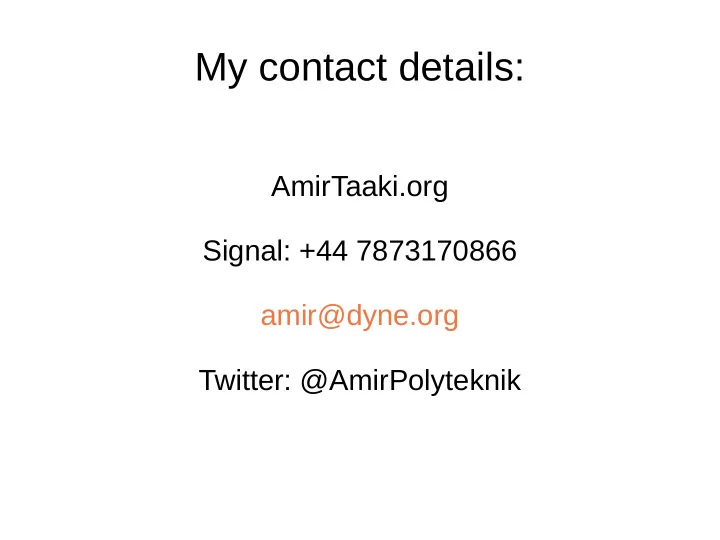 my contact details