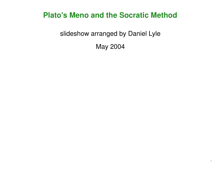 plato s meno and the socratic method