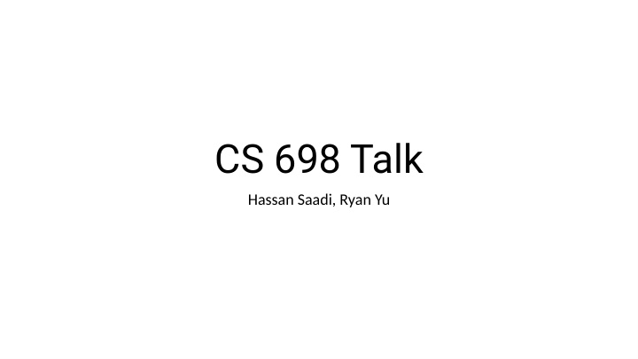 cs 698 talk