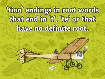 sound /shuhn/.  This time, the words we are learning to spell are all going to use  tion  to