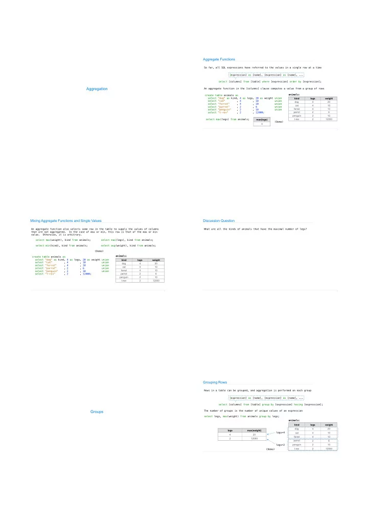 aggregation