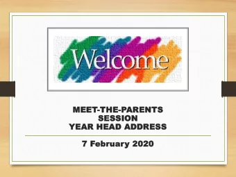 SESSION  YEAR HEAD ADDRESS  7 February 2020  Contact details of  Year Head (YH)  &amp; Assistant