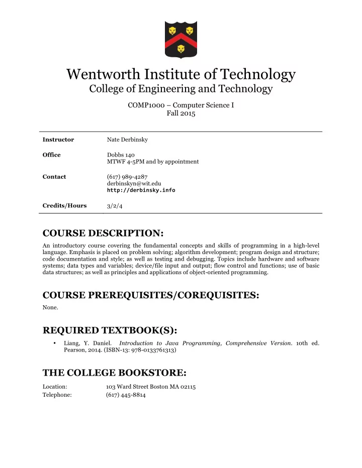 wentworth institute of technology