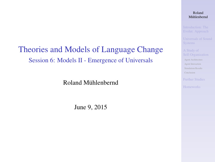 theories and models of language change