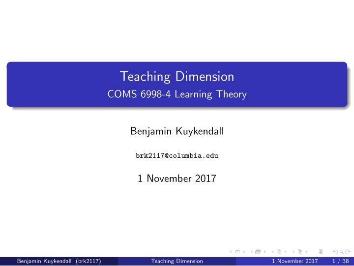 teaching dimension