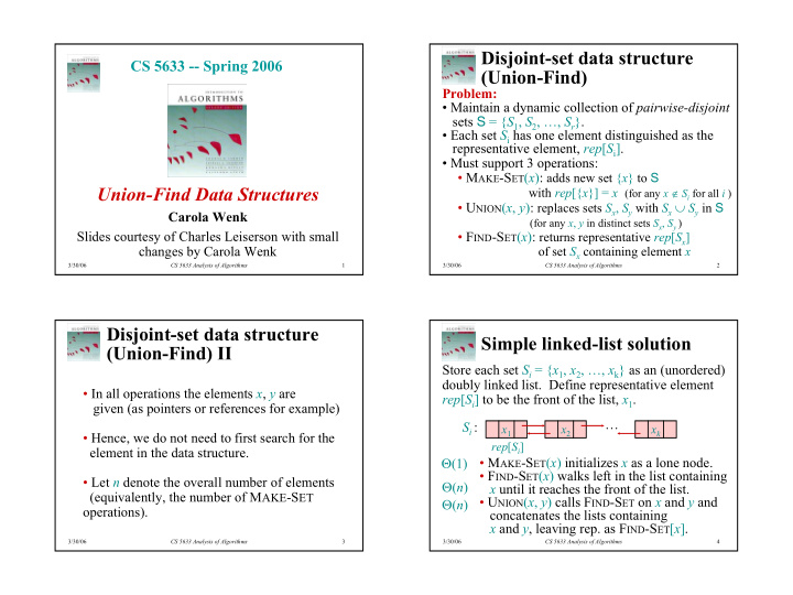 disjoint set data structure