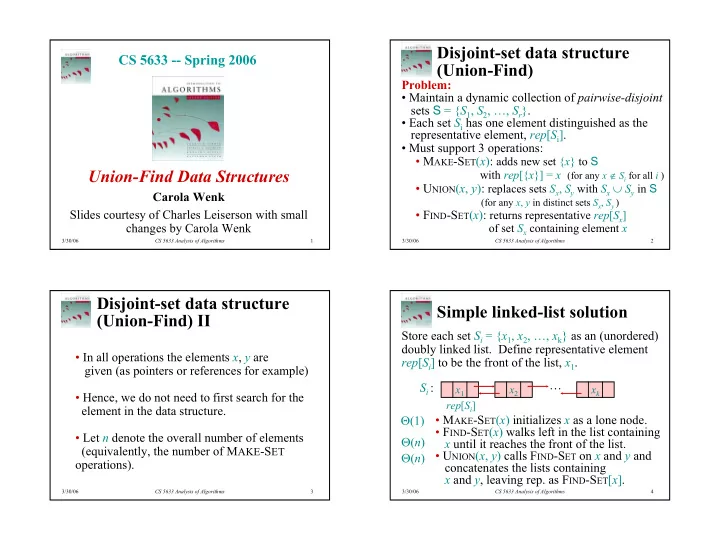 disjoint set data structure