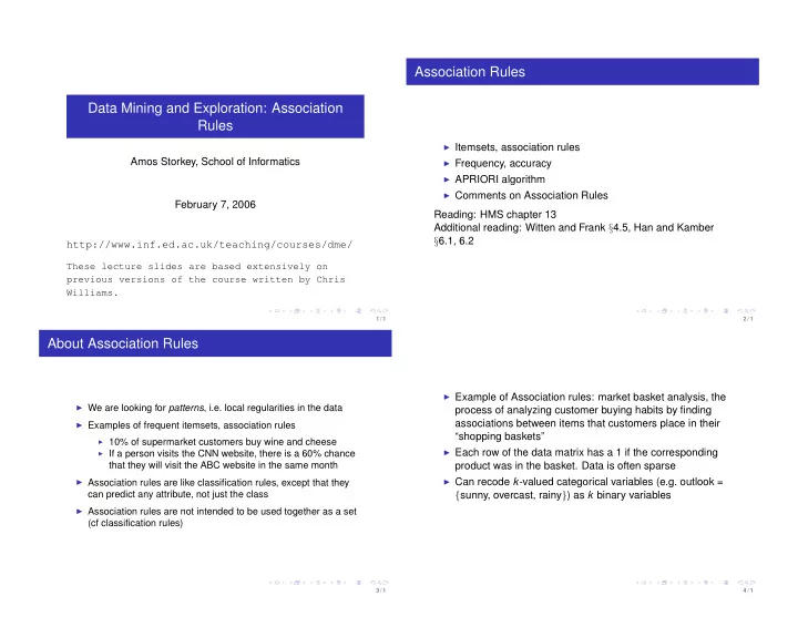 association rules data mining and exploration association