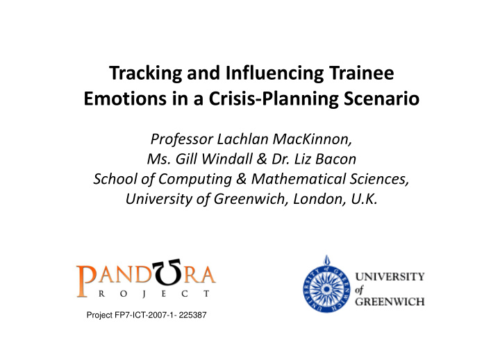 tracking and influencing trainee emotions in a crisis