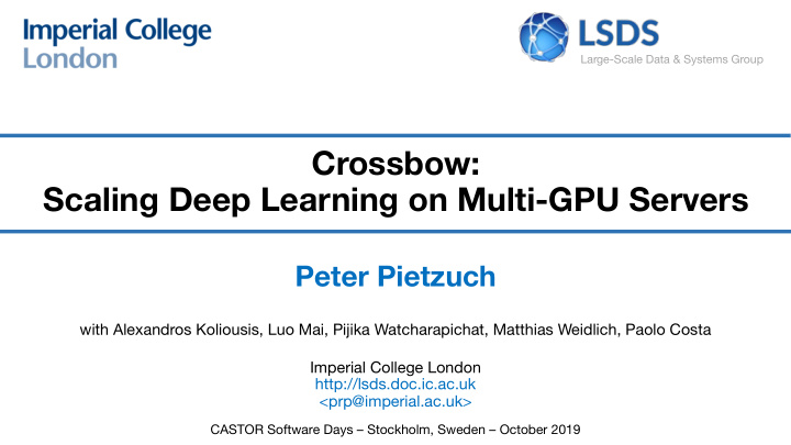 crossbow scaling deep learning on multi gpu servers