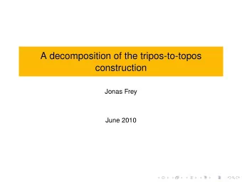 A decomposition of the tripos-to-topos  construction  Jonas Frey  June 2010  Part 1  A universal