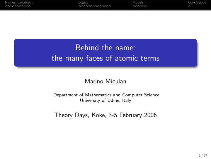 behind the name the many faces of atomic terms