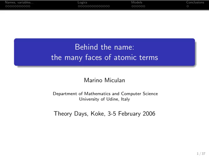 behind the name the many faces of atomic terms
