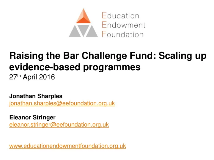 jonathan sharples jonathan sharples eefoundation org uk