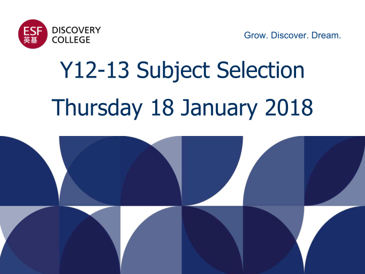 y12 13 subject selection thursday 18 january 2018