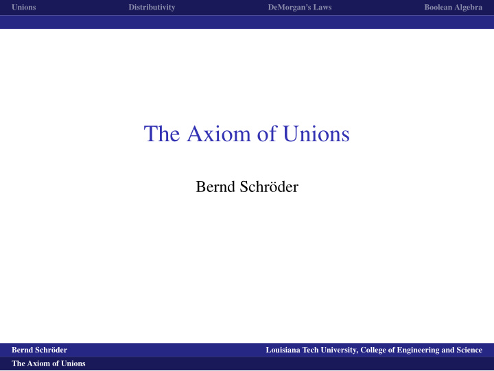 the axiom of unions