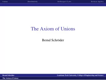The Axiom of Unions  Bernd Schr  oder  logo1  Bernd Schr  oder  Louisiana Tech University,