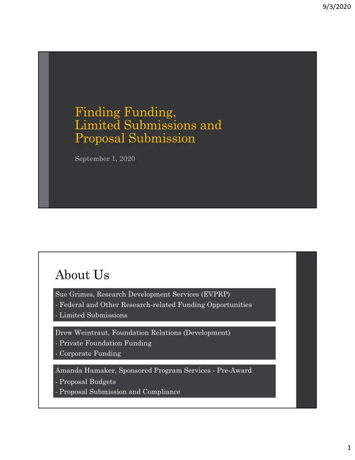 finding funding limited submissions and proposal