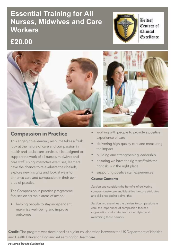 essential training for all nurses midwives and care