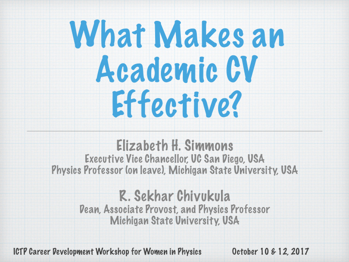 what makes an academic cv effective