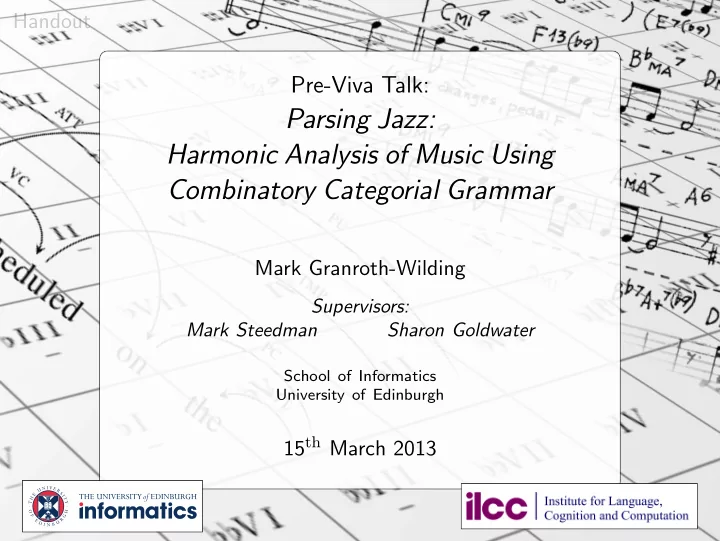 parsing jazz harmonic analysis of music using combinatory