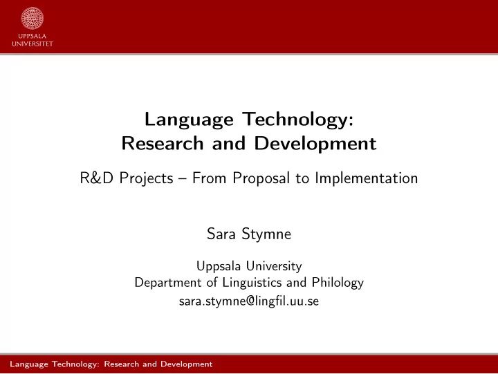 language technology research and development