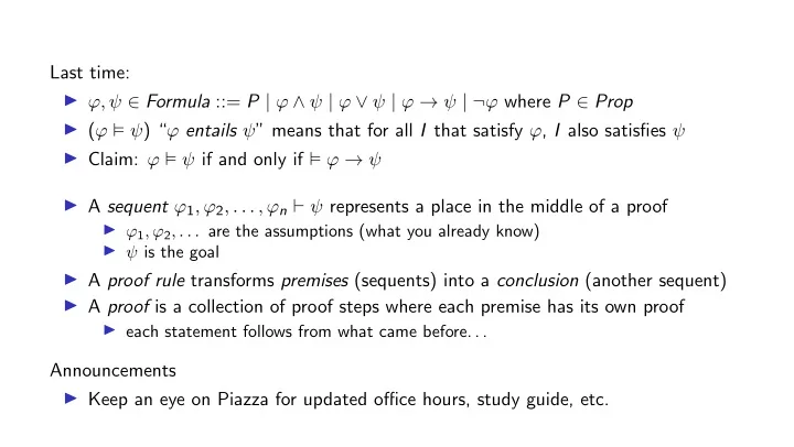 last time formula p where p prop
