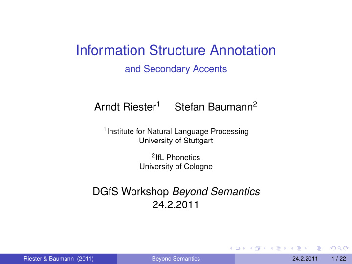 information structure annotation