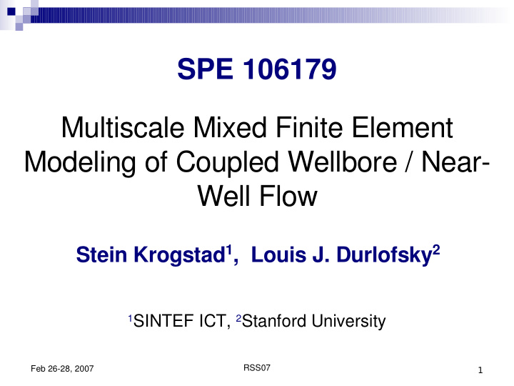 spe 106179 multiscale mixed finite element modeling of