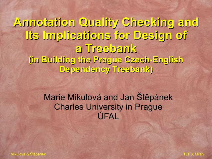 annotation quality checking and annotation quality