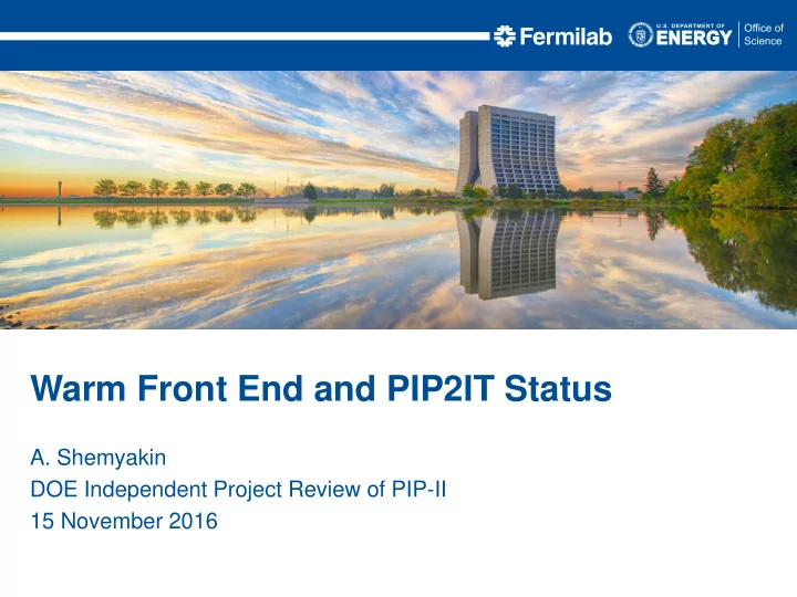 warm front end and pip2it status