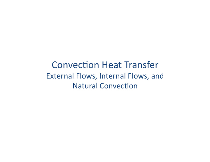 convec on heat transfer