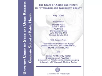 1  Overview  Census and REMI Projections for Region  Donald Musa: General Health Status,