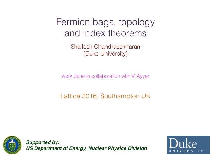 fermion bags topology and index theorems