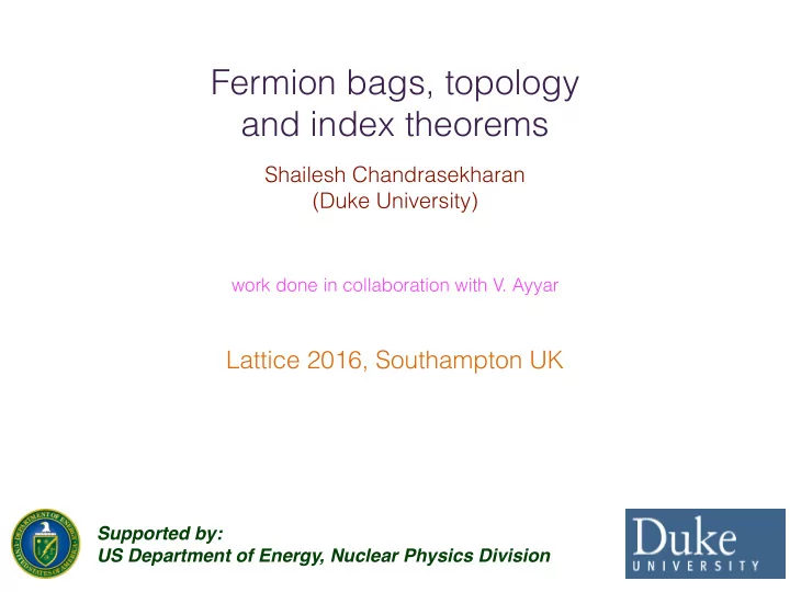 fermion bags topology and index theorems