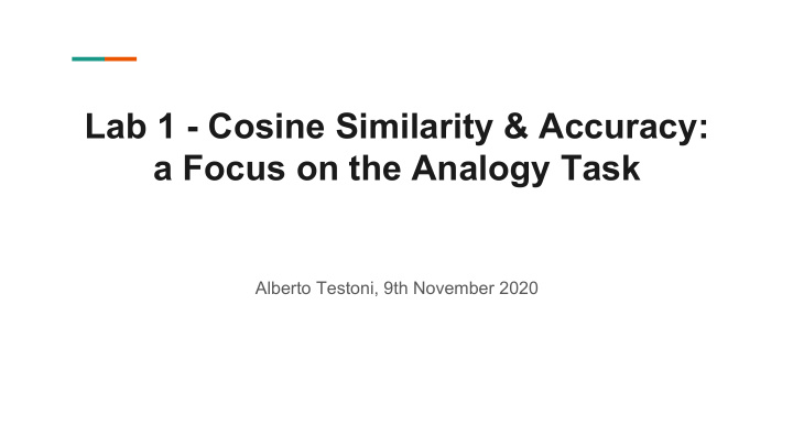 lab 1 cosine similarity accuracy a focus on the analogy
