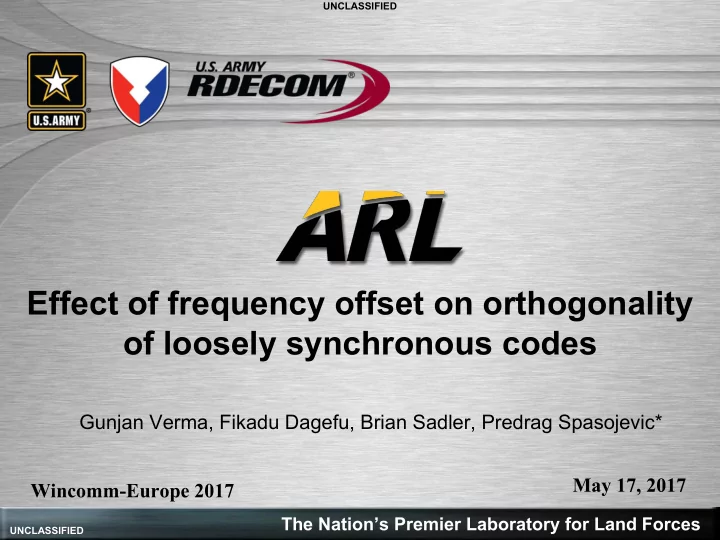 effect of frequency offset on orthogonality of loosely