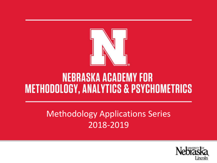 methodology applications series 2018 2019 adaptation in