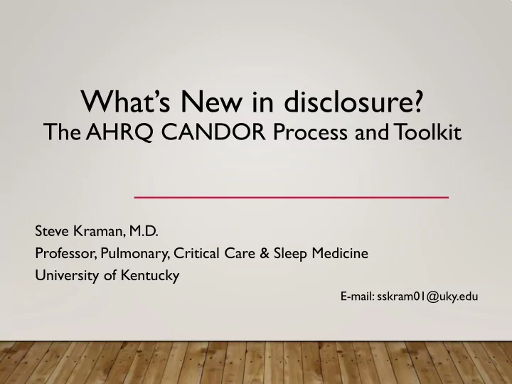 what s new in disclosure