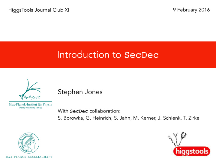 introduction to secdec