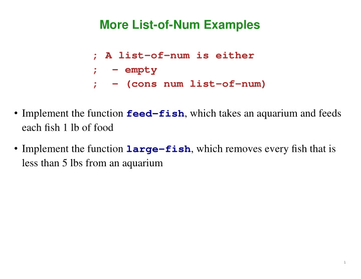 more list of num examples
