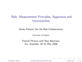 Nab: Measurement Principles, Apparatus and  Uncertainties  Dinko Po  cani  c (for the Nab