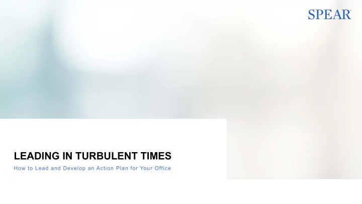 leading in turbulent times