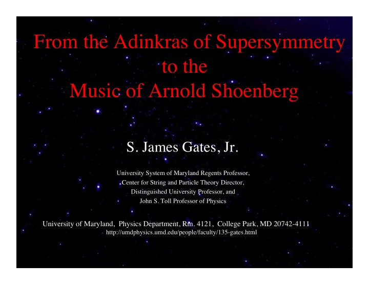 from the adinkras of supersymmetry to the music of arnold