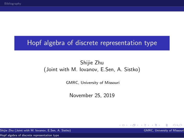 hopf algebra of discrete representation type